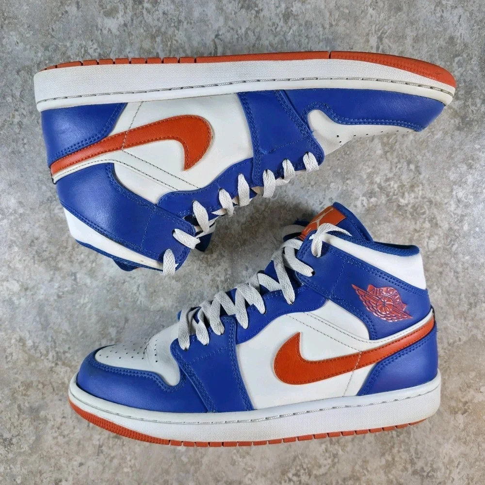 Air Jordan 1 Knicks Mens Size 9 Sneakers FD1029-400 Blue Orange Shoes